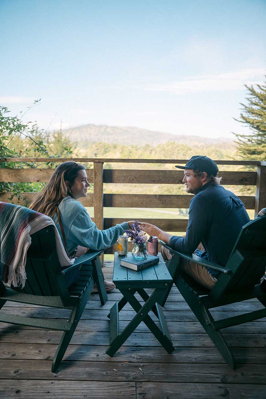 Couple on a deck in the Lodge